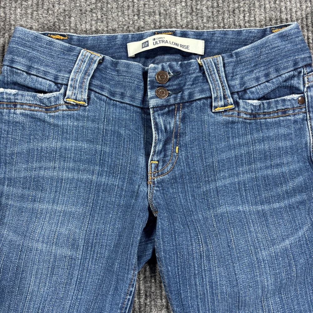 Gap Jeans Women 1R Blue Curvy Ultra Low Rise Flare Vintage 2005